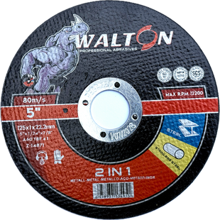 Диск отрезной по металлу 125х1 мм WALTON (25 шт.)