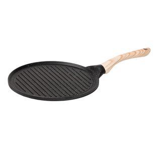 Сковорода-гриль рифлена 26.5 см кругла Чорний TS Kitchen HP39581B