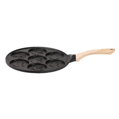 Сковорода алюмінієва для панкейків на 7 секцій кругла 26.5 см Чорний TS Kitchen HP39584B