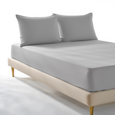 Комплект простирадло на резинці з наволочками трикотаж Сірий ТМ COLORFUL HOME 004-125-18-30-3-3